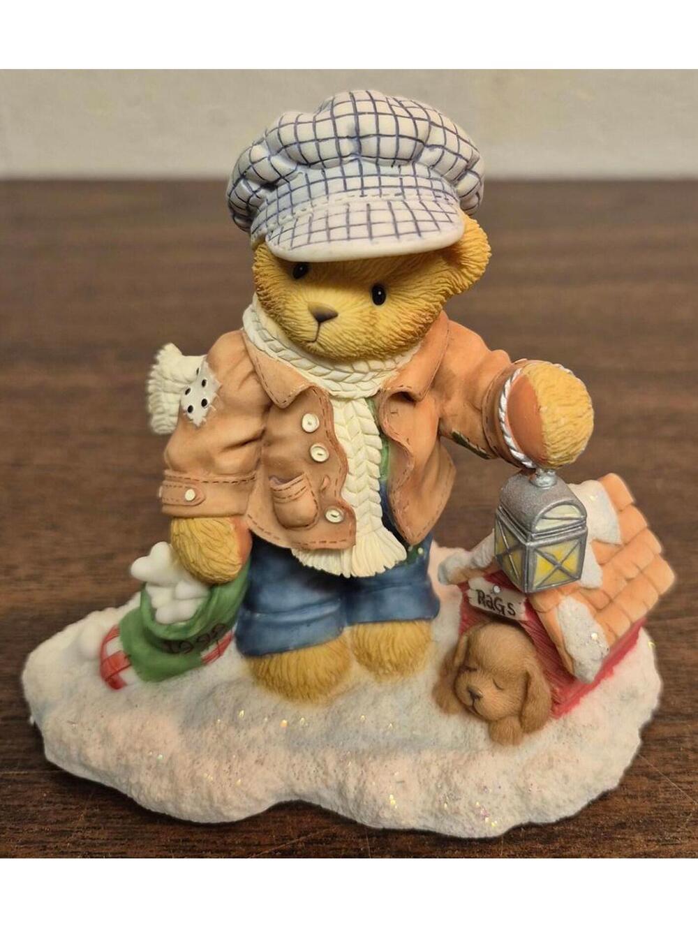 Cherished Teddies Rich 'Always Paws For Holiday Treats' Figurine 1998